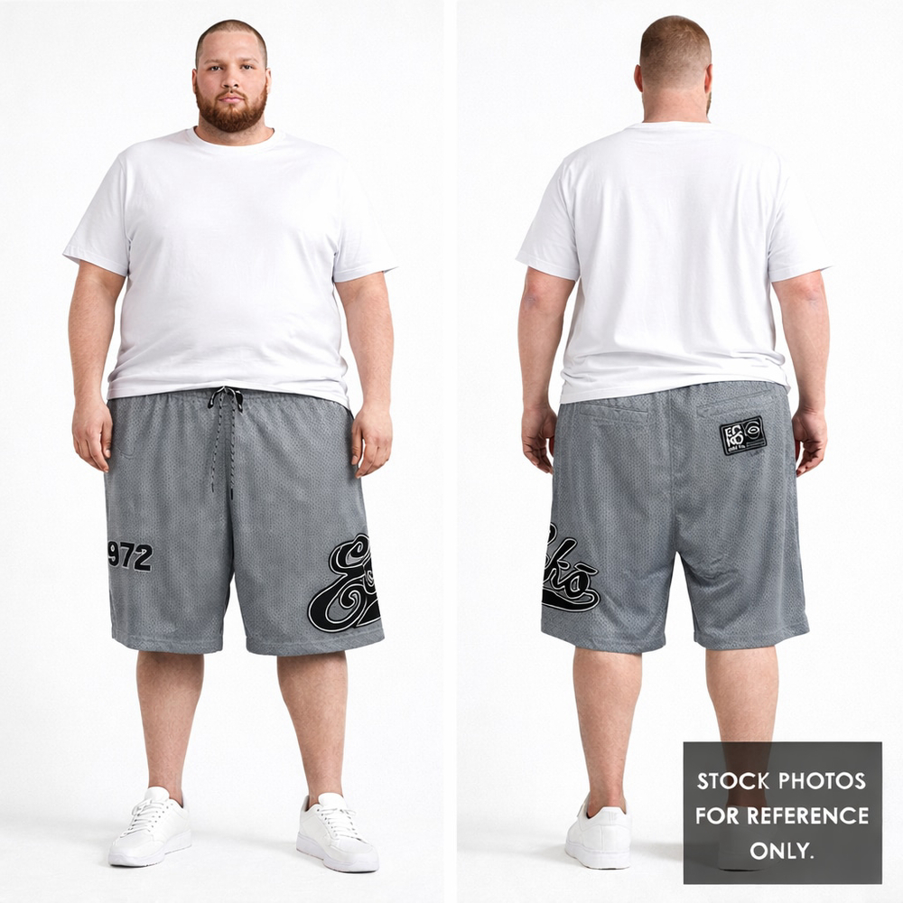 Ecko Unltd Mesh Shorts Men 3XL Gray Streetwear Y2K Hip Hop Athletic Basketbal